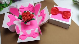 Gift Box Making With PaperGift Box Craft How to make Box easy craft ideas [upl. by Anavi]