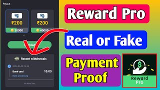 Reward Pro app Real or fake  Payment proof [upl. by Adnawat]