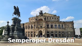 Die Semperoper Dresden am Theaterplatz im historischen Stadtkern von Dresden KönigJohannDenkmal [upl. by Rolat527]