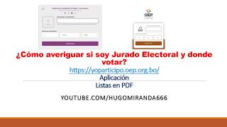 Elecciones 2019 ¿Cómo averiguar si soy Jurado Electoral y ¿Dónde voto [upl. by Rebmyt]