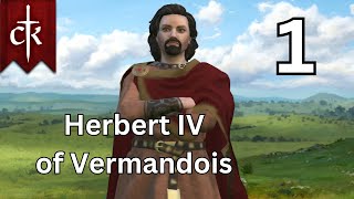 Herbert IV of Vermandois  Crusader Kings 3  Part 1 [upl. by Glynas]