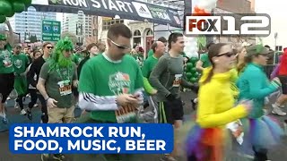 Portlanders celebrate St Patrick’s Day with Shamrock Run festival music [upl. by Aelhsa]