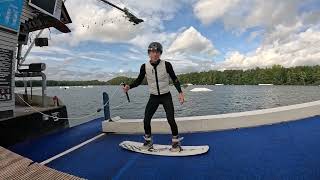 Wakeboard Anfänger der 360 auf der Box und dem Kicker [upl. by Ycul]