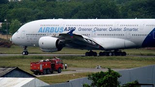 Airbus A380 taking off from Begumpet airport Hyderabad India  October 2008 [upl. by Yul]