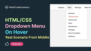 CSS Dropdown Menu on Hover  Real Scenario 1245  HTMLCSS Tutorials in Hindi  RathiCodeAcademy [upl. by Ovid]