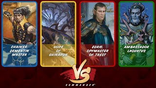 Commander VS S12E9 Chainer vs Hope of Ghirapur vs Edric vs Ambassador Laquatus EDH [upl. by Ahsertal]