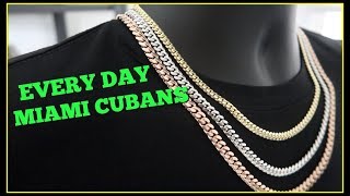 EVERYDAY Miami Cuban link chain SIZES [upl. by Leaper356]