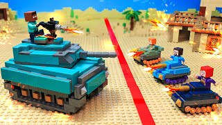 Tank Battle In Minecraft  Lego War  LEGO Animation [upl. by Inail]