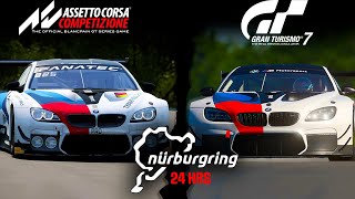 24H Nurburgring Assetto Corsa Competizione vs Gran Turismo 7  Comparison [upl. by Anelam]