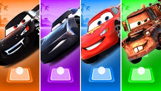 Black Lightning Mcqueen vs Jackson Storm vs Lightning Mcqueen vs Tow Mater in Tiles Hop EDM Rush🎶 [upl. by Hali877]