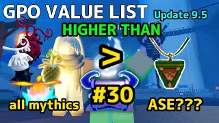 NEW GPO VALUE LIST UPDATE 95 30 ALL MYTHICAL HIGHER THAN ASE [upl. by Nomihs]