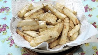 Roasted Celeriac Chips Recipe [upl. by Aerdnahs534]