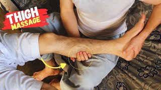 ASMR Thigh And Calf Massage For Joint Pain  Foot Massage  ASMR With Massage [upl. by Anwahsit]