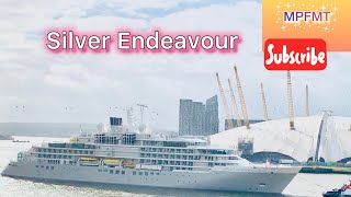 Silver Endeavour cruise ship on river Thames near O2arena mpfmt travel uk [upl. by Zabrina]