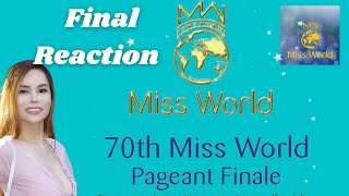 FINAL REACTION 70TH Miss World 2021 Pageant Finale  Grand Coronation [upl. by Ihtac335]