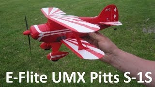 EFlite UMX Pitts S1S Flight amp Specs [upl. by Aisad]