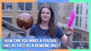 Which Is Quicker Bowling Ball or Feather  Get On It  BBC Earth Kids [upl. by Llenel]