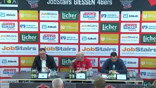 46ersTV Pressekonferenz JobStairs GIESSEN 46ers vs PS Karlsruhe LIONS [upl. by Sankey]