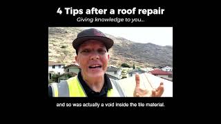 Four 4 TIPS after a ROOF repair is COMPLETED  DO or DONT its on YOU [upl. by Margeaux]