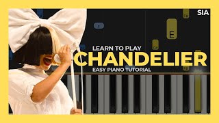 CHANDELIER  slow and easy piano tutorial  Sia [upl. by Yolane]