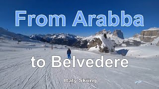 Italy Skiing Arabba to Belvedère [upl. by Anahsohs]