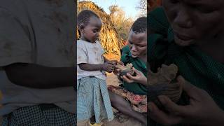 What a Love💕 Hadzabe tribe women cooks and offers her baby boy a delicious Soup 😋🍲foodhadzabetribe [upl. by Graeme]