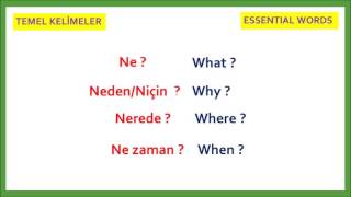 Learn essential words in Turkish How to ask in Turkish [upl. by Nadda747]