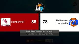 BigV Champ Men  Camberwell vs Melbourne University  Round 7 [upl. by Malinda]