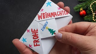 DIY Überraschungskarte basteln für Weihnachten  XXL Schritt für Schritt Anleitung Weihnachtskarte [upl. by Tirreg87]