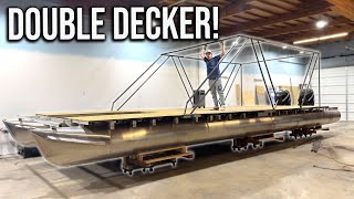 Building My Dream Yacht From Scratch Pt 6  Building A Double Decker Second Level [upl. by Airolg]