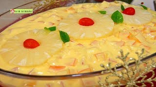 POSTRE NAVIDEÑO CON 3 INGREDIENTES ENSALADA GELATINA PIÑA COCO ROSVI HERNANDEZ [upl. by Idette]