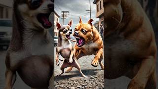 Pit Bull vs Chihuahua Battle of Aggression shorts pitbull chiuahua [upl. by Aicillyhp]