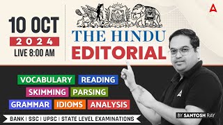 Hindu Editorial Analysis  10 October 2024  Vocab Grammar Reading Skimming  Santosh Ray [upl. by Notse]