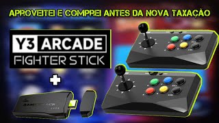 COMPREI O Y3 ARCADE FIGHTER O GAME STICK 4K LITE QUE VEM COM CONTROLE DE FLIPERAMA DA DATA FROG [upl. by Ekalb923]