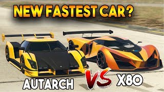 GTA ONLINE DOOMSDAY HEIST DLC NEW AUTARCH VS X80  WHICH IS FASTEST CAR [upl. by Arvell]