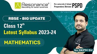 RBSE Class 12th Mathematics Syllabus 202324  Rajasthan Board  RBSE Latest Update  RBSE 202324 [upl. by Nellie]