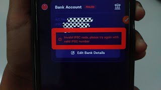 How to fix Invalid IFSC code please try again with valid IFSC number problem solve in Rummyprime [upl. by Nomahs]