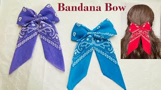 How To Fold a Bandana  How to Tie a Bandana Bow  Hair Bow  Bandana Sailor Hair Bow Tutorial [upl. by Morty]