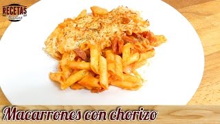 Macarrones con chorizo  Recetas de cocina [upl. by Roehm]