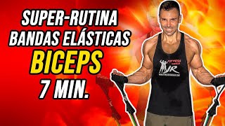 🔴 RUTINA BICEPS 7 MINUTOS  💪🏻 BANDAS ELÁSTICAS Super Intensa ✅ [upl. by Nadaha523]