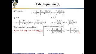 Electrochem Eng L0316 Tafel equation at large overpotential [upl. by Llerrud]