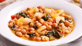 Garbanzos con Bacalao y Espinacas  Potaje Fácil Rápido y Delicioso [upl. by Aniar672]