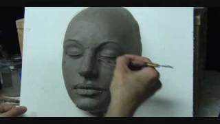 Sculpting a female face in clay Demo how to sculpt a face [upl. by Anaicilef]