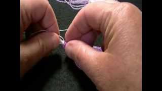 Transferring beads from hank to Perle 8 Cotton [upl. by Perlis789]