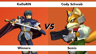 Santa Paws Winners Semis  Cody Schwab Fox vs KoDoRiN Marth SSBM [upl. by Crawford]