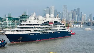 Ponant Le Champlain  Luxury Passenger CruiseShip  Superyacht  Tower Bridge London🛥️ [upl. by Hasseman]