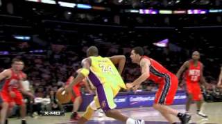 Kobe Bryant spin on Jordan Farmar and drops a beautiful reverse layup vs New Jersey Nets [upl. by Edva]