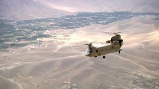 Chinook Helicopter Over Afghanistan  Great Aerial Footage of CH47 Chinook [upl. by Lledrev434]