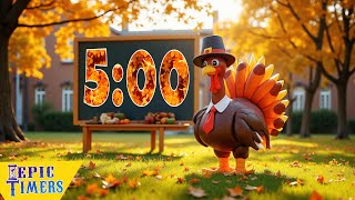 5 Minute Thanksgiving Turkey Countdown Timer with music [upl. by Northington]