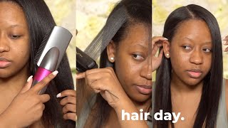 Hair Day ft Dyson Airwrap on natural hair [upl. by Yeniar]